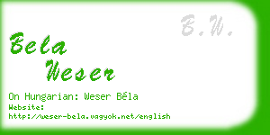 bela weser business card